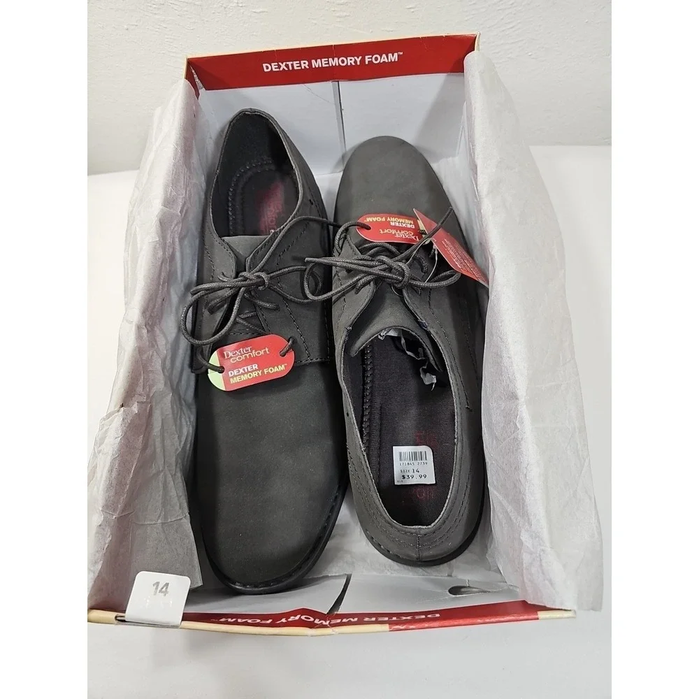 Dexter Comfort Memory Foam Shoes Mens Size 14 Grey Dextech Chad Business Oxford‎